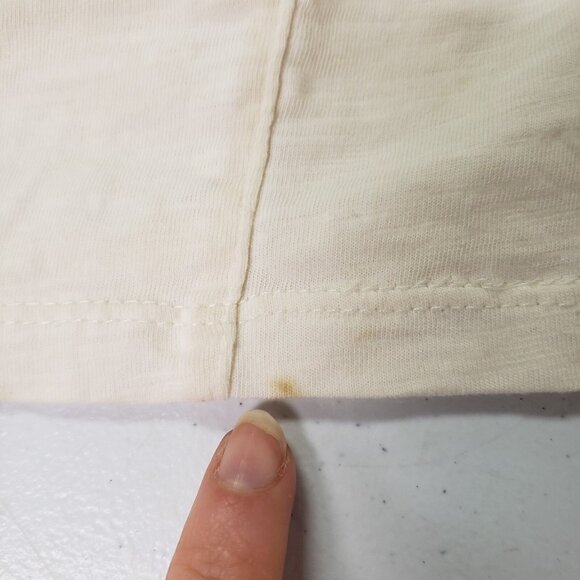 By Anthropologie Womens Ruffle Deep V Neck Top Size XS Petite Ivory Regencycore - Picture 10 of 12